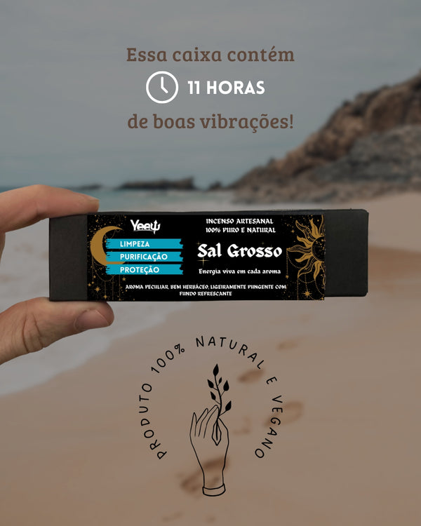 Incenso Yeew Sal Grosso e Arruda - 100% Natural e Artesanal