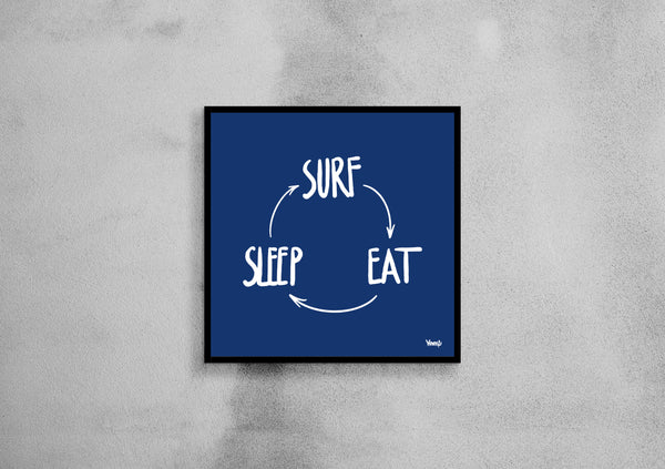 Quadro Surf Yeew "Surf Eat And Sleep"